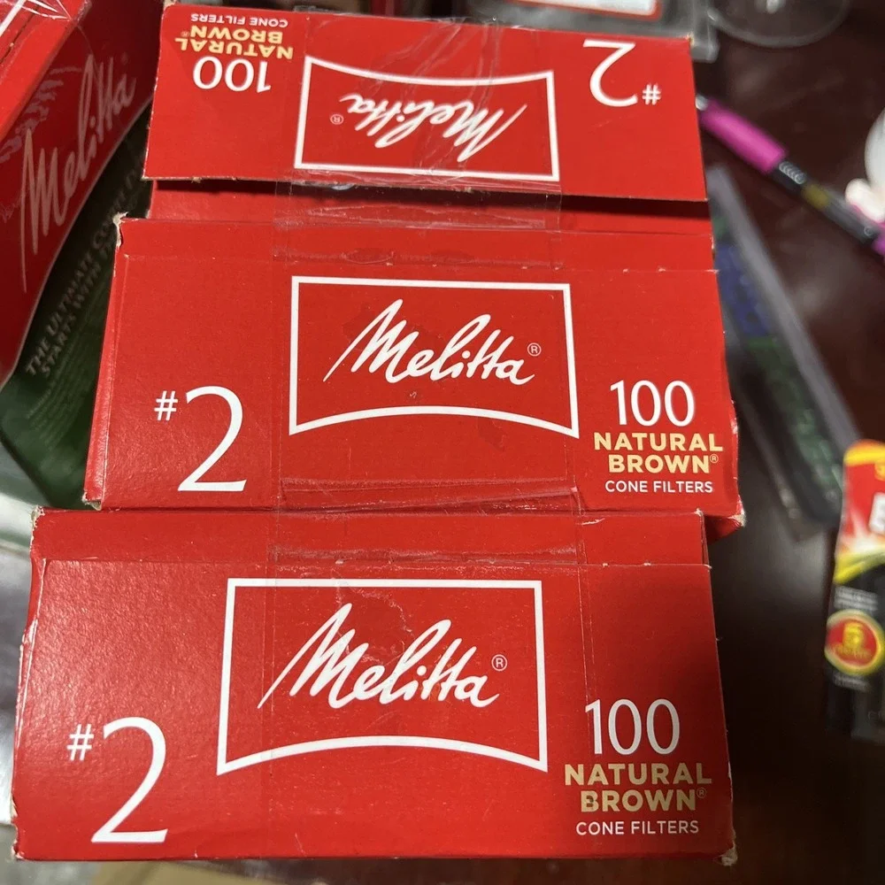 3 PACK‎ - Melitta #2 Natural Brown Cone Coffee Filters 100 Count Each/300 Total!
